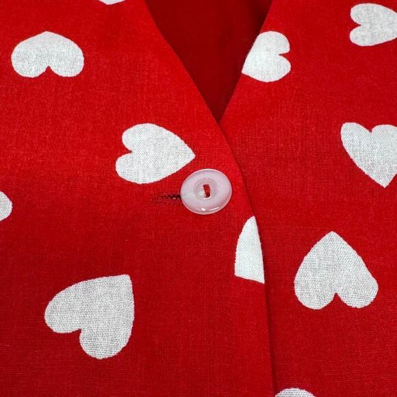 Vintage Blondettes Red White Hearts Valentine's Day Vest OSFM Measures Like Med - Picture 5 of 11